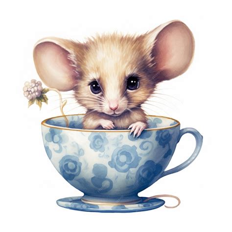 Premium Ai Image There Is A Small Mouse Sitting In A Tea Cup