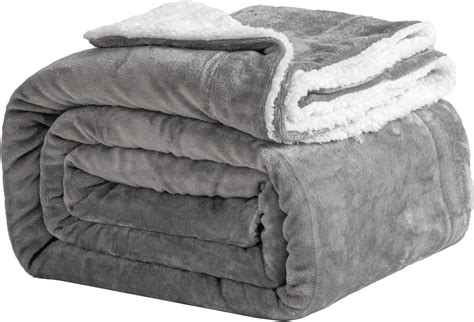 BEDSURE Decke Sofa Kuscheldecke Flauschig Grau Warm Sherpa