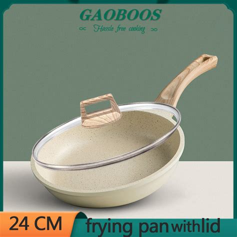 Gaoboos Marble Stone Non Stick Frying Pan Original Light Weight Kawali