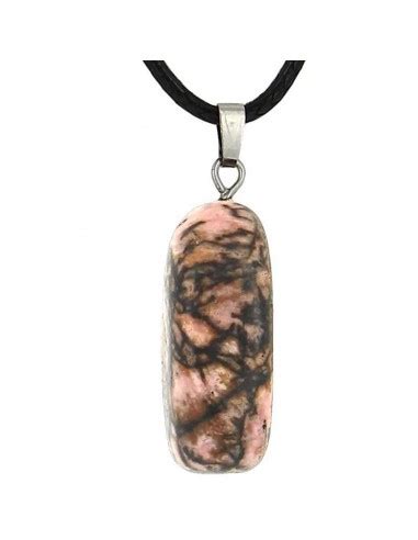 Collier En Pierre Roul E De Rhodonite Rose Et Noire Antistress Naturel