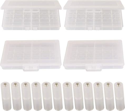 GTIWUNG 4Pcs AA AAA Battery Storage Case Holder Box 10 Cell Plastic