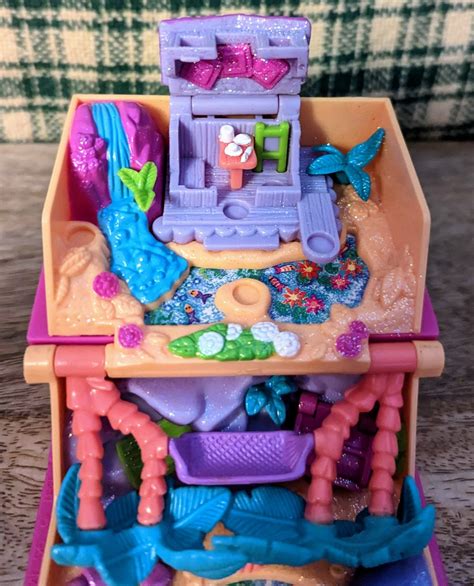 Vintage 1995 Polly Pocket Pink Storybook Glitter Island Playset Only Etsy