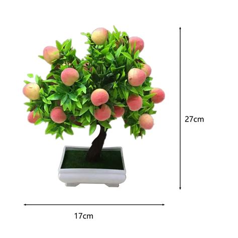 Bonsai De Frutas Artificiais Para Decora O De Casa P Ssego Tamanho