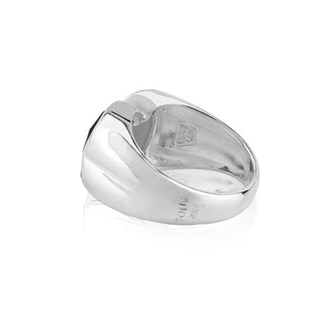 Anillo de plata y ónix facetado forma oso pequeño TOUS Color TOUS