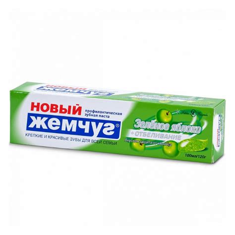 Новый Жемчуг Зубная паста Зелёное яблоко+отбеливание 100 мл 1 шт ...