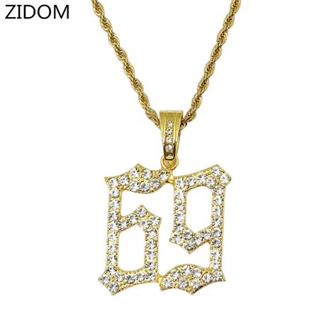 Men Hip Hop Ice Out Bling 6ix9ine Rapper Pendant Necklaces Fashion