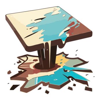 Broken Table Cartoon Vector, Illustration Clipart, Sticker Design With Cartoon Broken Table ...