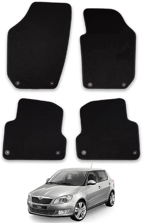 FSW Tailored Mats Fits SKODA Fabia 2007 2014 Black Carpet Anti