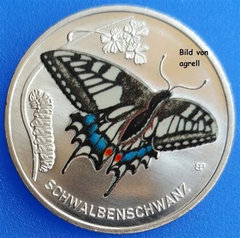 5 Euro Münze Deutschland 2023 Wunderwelt Insekten Schwalbenschwanz