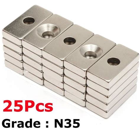 25pcs Puissant N35 Aimant Néodyme Trou 5mm Magnétique Achat Vente