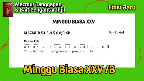 Mazmur Dan BPI Minggu Biasa XXV Tahun B 22 September 2024 Edisi