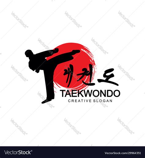 Taekwondo logo fight design Royalty Free Vector Image