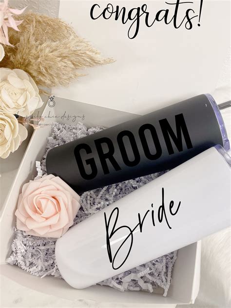 Bride Groom Lucky Mr Future Mrs Tumblers Couples T Set Mr And Mrs Engagement T Box Set