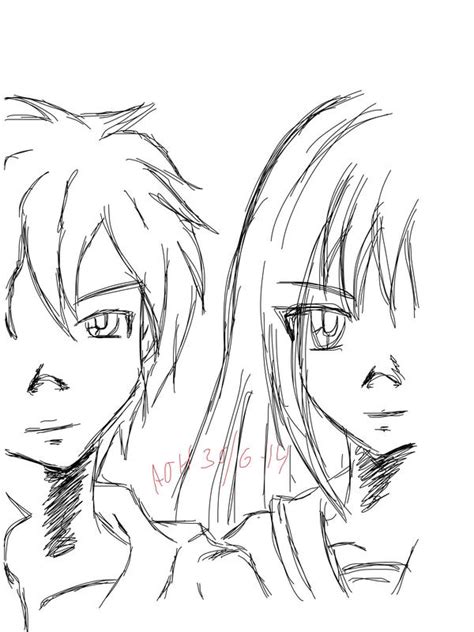 Sketch - Boy And Girl by usagisailormoon20 on DeviantArt