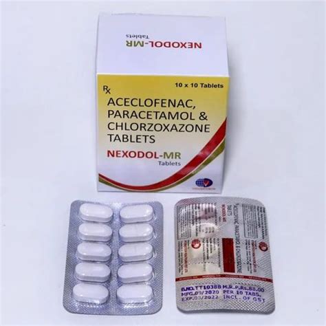 Aceclofenac Paracetamol Chlorzoxazone Tablets Strength 500 Mg At