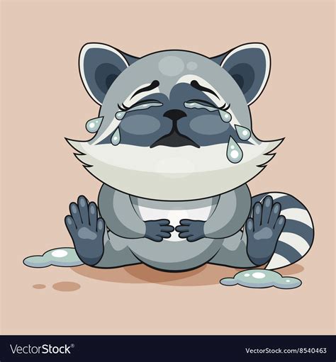 Raccoon Cub Is Crying Royalty Free Vector Image