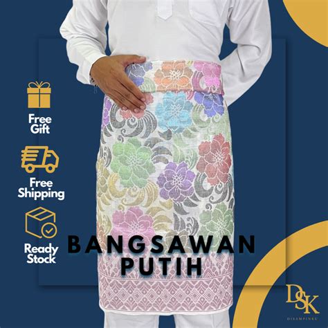 Sampin Bangsawan Putih 1 0 Samping Nikah Raya Baju Melayu Putih Lelaki