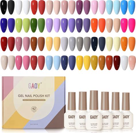 Amazon GAOY Nude Blue Green Gel Nail Polish Set 6 Colors Dark