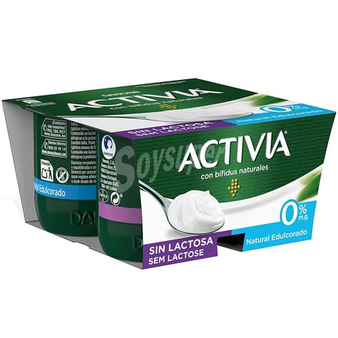 Activia Danone Bífidus desnatado 0 materia grasa sin lactosa sin