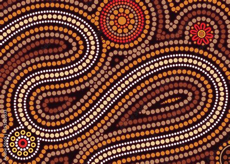 Aboriginal Art Background With Illustration Based On, 52% OFF