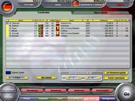 Anstoss 2005 Der Fussballmanager Screenshots For Windows MobyGames