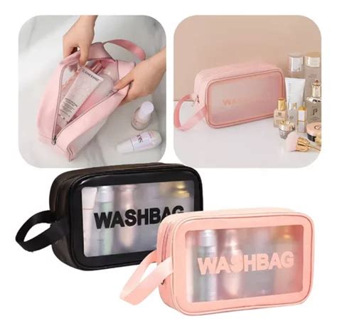 Bolsa N Cessaire Maquiagem Bolsa De Cosm Ticos Impermeavel G Cor Rosa