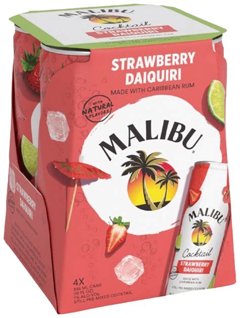 Malibu Strawberry Daiquiri Cans 375ML Bremers Wine And Liquor