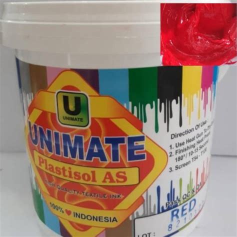 Jual Tinta Sablon Plastisol Unimate As Red Kg Shopee Indonesia