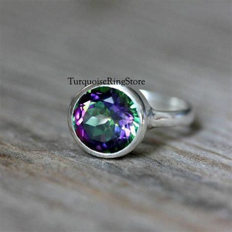 Topaz Gemstone Topaz Ring Gemstone Rings Rainbow Topaz Gypsy Rings