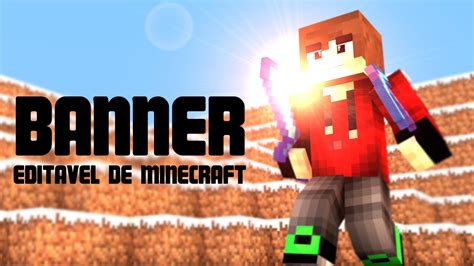 Template 2 Banner Editável De Minecraft Cinema 4d Youtube