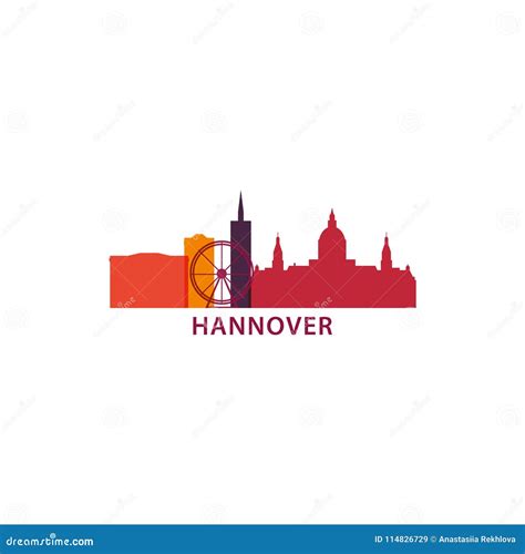 Hannover City Skyline Silhouette Vector Logo Illustration Stock Vector