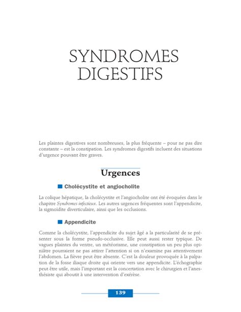 Syndromes Digestifs