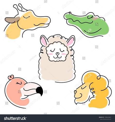 Cartoon Savannah Cute Animals Vector Stock Vector (Royalty Free ...