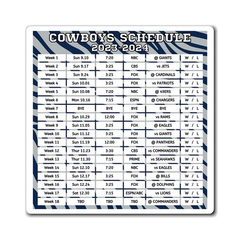 Get Your 2024 Cowboys Schedule Printable! - Printables for Everyone