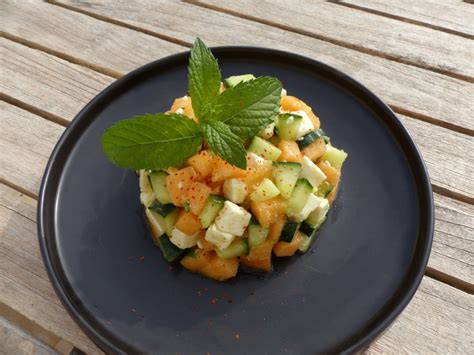 Tartare Frais Et L Ger De Melon Feta Concombre Et Menthe Recette