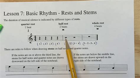 Lesson 7 Basic Rhythm Rests And Stems Youtube