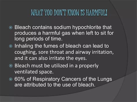 The Dangers Of Bleach Ppt