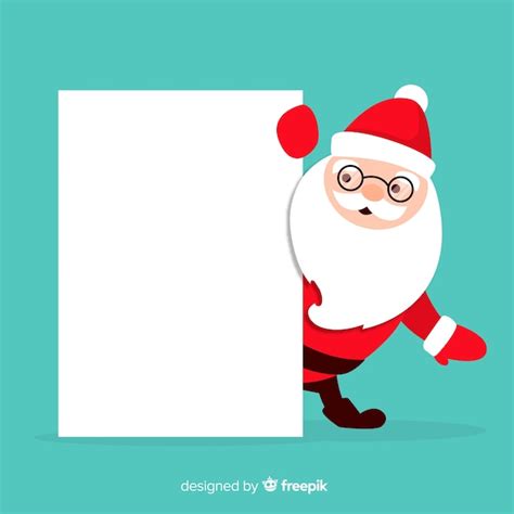 Free Vector Flat Santa Claus Holding Blank Sign