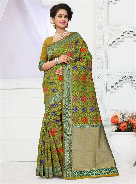 Green Banarasi Silk Festival Wear Saree Saree Designs Designer