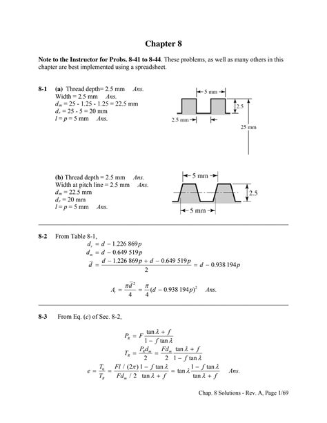 SOLUTION Chapter 8 Solutions Shigley S Mechanical Engineering Design