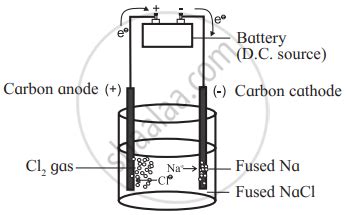 Draw A Neat And Labelled Diagram For Electrolysis Of Fused NaCl