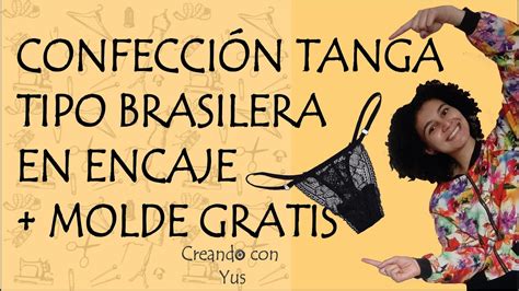 DIY confección tanga brasilera hilo en encaje con tirantas graduables