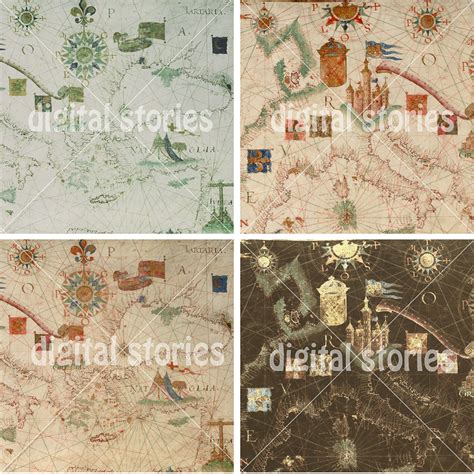 Vintage Maps Digital Paper: OLD Maps With World Antique Maps for ...