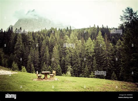 Park At Dolomites Passo Staulanza A Pecol Zoldo Alto Italy Stock