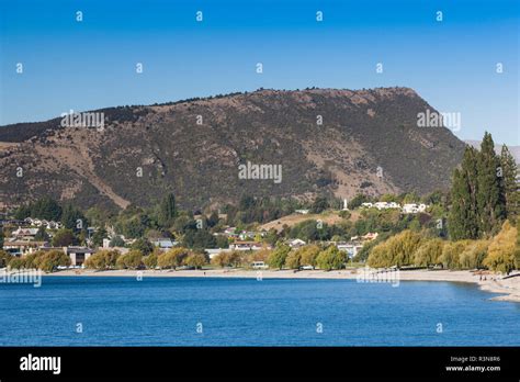 New Zealand South Island Otago Wanaka Town View From Lake Wanaka