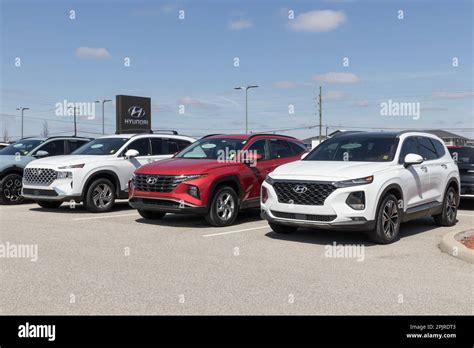 Avon Circa April 2023 Hyundai Used Car Display At A Dealership With