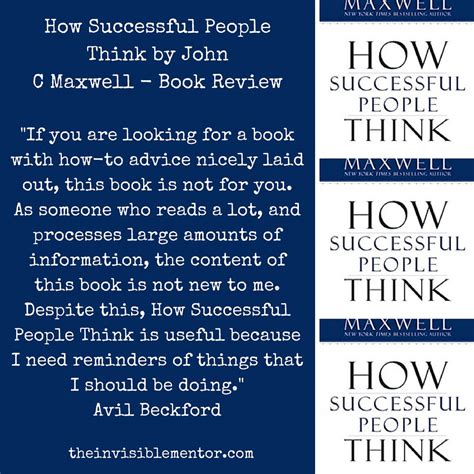 How Successful People Think By John C Maxwell Book Review The