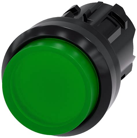 Pulsador Iluminado 22 Mm Redondo Plástico Verde Botón