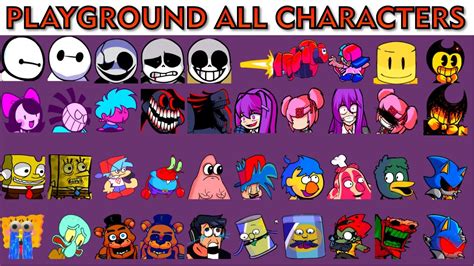 Fnf Characters Playground All Charactersmaps Youtube