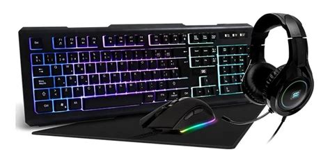 Kit de teclado y mouse gamer Vorago KMH 501 Español España de color